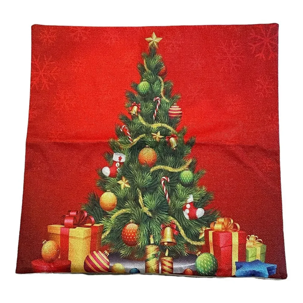 Christmas Tree Gift Pillow Cove Cushion Case‎ 17 Inch Presents Multicolor New